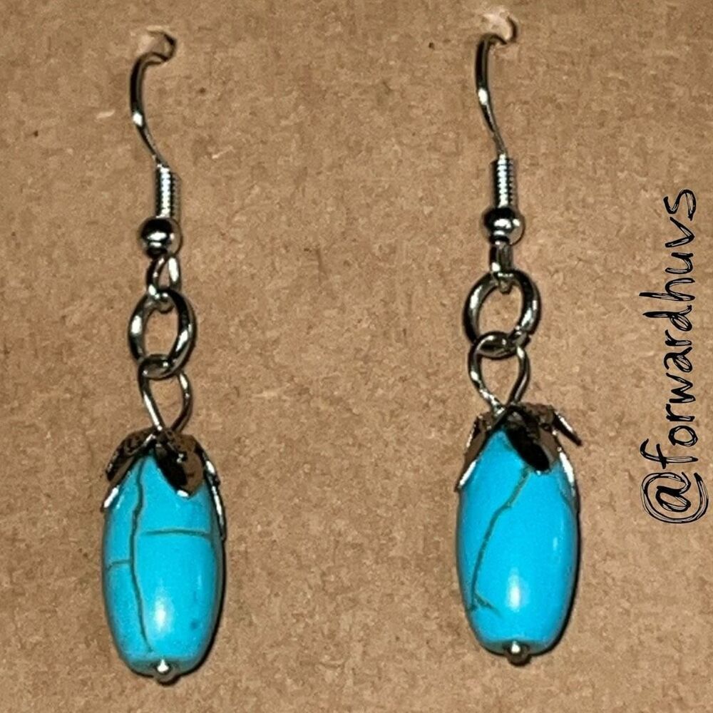 Bundle Sale 3 for $15 | Hand Crafted Faux Turquoise Dangle Earrings